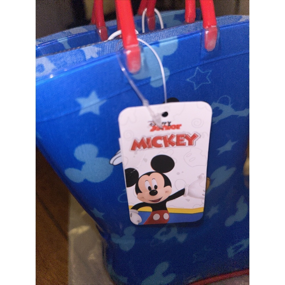 Disney Mickey Mouse Rubber Rain Boots Pull On With Handles Kids‎  Size 11/12 - Picture 4 of 8